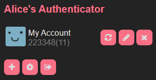 Screenshot of the authenticator