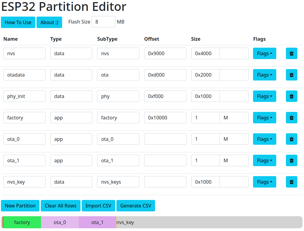 Screenshot of the partition editor